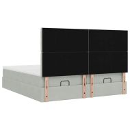 Османска легло с матраци и LED, светлосиво, 200x200 см, кадифе