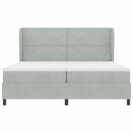 Легло с пружинирана основа Светлосиво 200 x 200 cm Кадифе