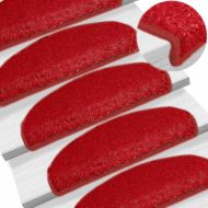 Изтривалки за стълби, 30 бр., 65x21x4 см, червени, полукръгли, големи