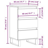 Бюфет опушен дъб 40x35x70 см инженерно дърво