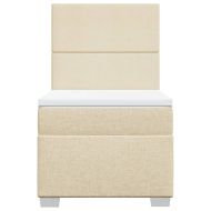 Боксспринг легло с матрак, кремава, 80x200 см, плат