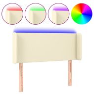 LED горна табла за легло, кремава, 103x16x78/88 см