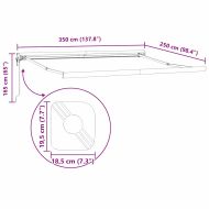 Рамка за сенник Бяло 350 x 250 cm Алуминий