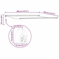 Рамка за сенник Бяло 400 × 350 cm Алуминий