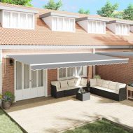 Рамка за сенник Бяло 600 × 350 cm Алуминий