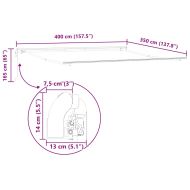Рамка за сенник Бяло 400 × 350 cm Алуминий