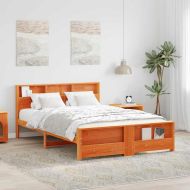 Рамка за легло с таблото Кафяво с восъчно покритие 150 x 200 cm