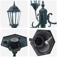 Градинска светлина Винтидж четкано зелено 57 x 49 x 241 см