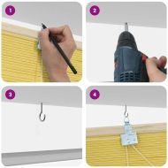 Ролетна щора С завеси Жълто 140 x 220 cm бамбук