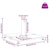 Основа за чадър Тъмен сив дървесен вид 45 x 45 x 31 см