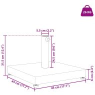 Основа за чадър Тъмен сив дървесен вид 45 x 45 x 31,5 см