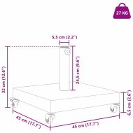 Основа за чадър Тъмен сив дървесен вид 45 x 45 x 31,5 см
