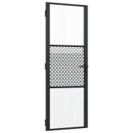 Стъклена врата Черно 76 x 3.5 x 201.5 см Алуминий