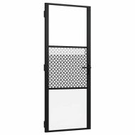 Стъклена врата Черно 76 x 3.5 x 201.5 см Алуминий