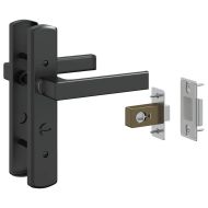 Стъклена врата Черно 76 x 3.5 x 201.5 см Алуминий