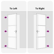 Стъклена врата Черно 76 x 3.5 x 201.5 см Алуминий