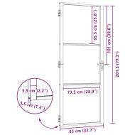 Стъклена врата Черно 76 x 3.5 x 201.5 см Алуминий