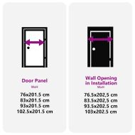 Стъклена врата Черно 76 x 3.5 x 201.5 см Алуминий