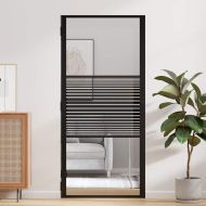 Стъклена врата На райета Черно 76 x 3.5 x 201.5 см Алуминий