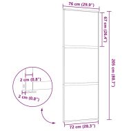 Стъклена врата 76 x 2 x 205 см Алуминий Черно
