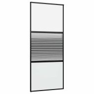 Стъклена врата На райета Черно 90 x 2 x 205 см Алуминий