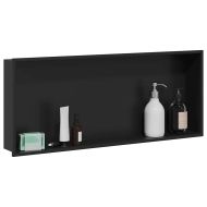 Нишата за душ Черно 75 x 30 x 9,5 см Неръждаема стомана