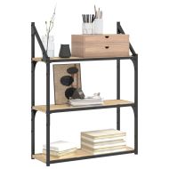 Стенен рафт на 3 нива сонома дъб 60x21x78,5 см инженерно дърво