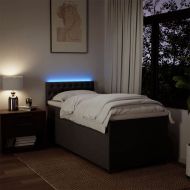 Боксспринг легло с матрак, тъмнокафяво, 80x200 см, плат