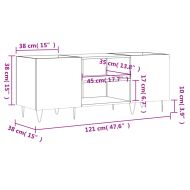 Шкаф за винилови плочи опушен дъб 121x38x48 см инженерно дърво