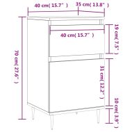 Бюфет опушен дъб 40x35x70 см инженерно дърво