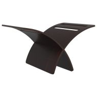 Дървена поставка за списания, подова, кафява