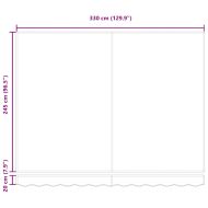 Прибираща се тента жълто и бяло 3,5x2,5 м плат и алуминий