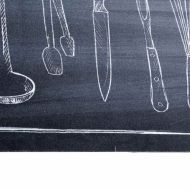 Килим за кухня Черно 150 x 45 см Кадифе