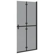 Стена за душ с влизане Черно 90 x 6.5 x 190 см