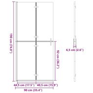 Стена за душ с влизане Черно 90 x 6.5 x 190 см