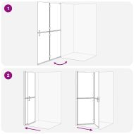 Стена за душ с влизане Черно 120 x 6,5 x 190 см