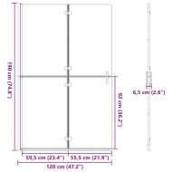 Стена за душ с влизане Черно 120 x 6,5 x 190 см
