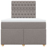 Боксспринг легло с матрак, таупе, 120x200 см, плат