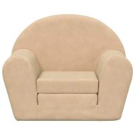 Детски диван-легло кремав мек плюш