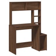 Бюро с рафтове, кафяв дъб, 100x45x140 см, инженерно дърво