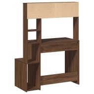 Бюро с рафтове, кафяв дъб, 100x45x140 см, инженерно дърво