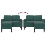 Двуместен диван с шезлонг L-образна форма Тъмнозелено кадифе