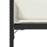 Градински столове с възглавници, 4 бр, черен, полиратан