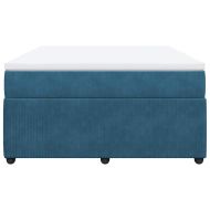 Боксспринг легло с матрак, тъмносиньо, 160x200 см, кадифе