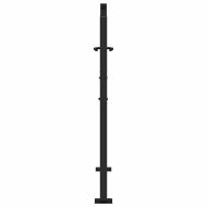 Градинска порта, черна, 100x100 см, стоманена, дизайн с пламък