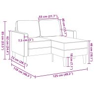 Двуместен диван с шезлонг в L-образна форма Крем 125 см лен