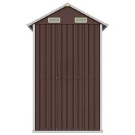 Градинска барака, кафява, 192x152,5x237 см, поцинкована стомана