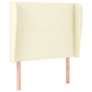 Горна табла с уши, кремава, 83x23x118/128 см, изкуствена кожа