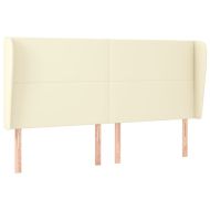 Горна табла с уши, кремава, 163x23x118/128 см, изкуствена кожа