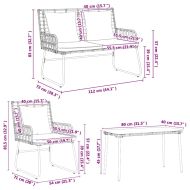Комплект градинска мебел 4 pcs Черно и антрацит полиратан
